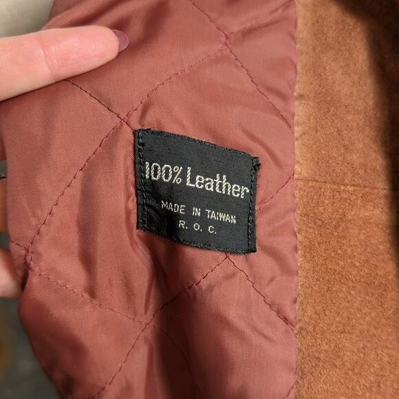 Vintage Brown Suede Coat Penny Lane Jacket Leather Trench Fur Coat Afghan Small - Picture 14 of 15